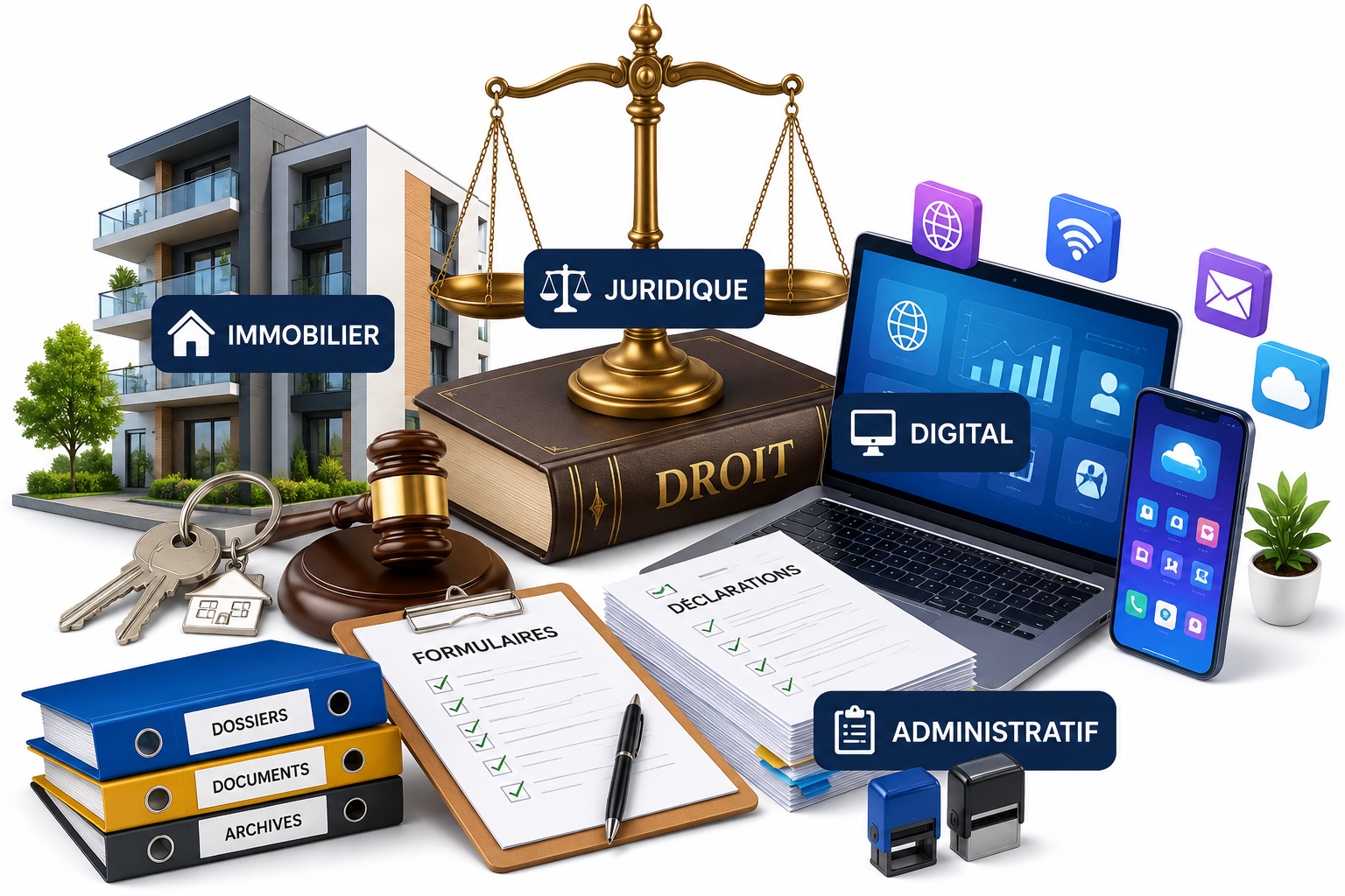 Immobilier, Juridique, Digital et Administratif